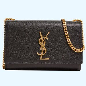 Saint Laurent - Black Kate Small Embossed-Leather Shoulder Bag